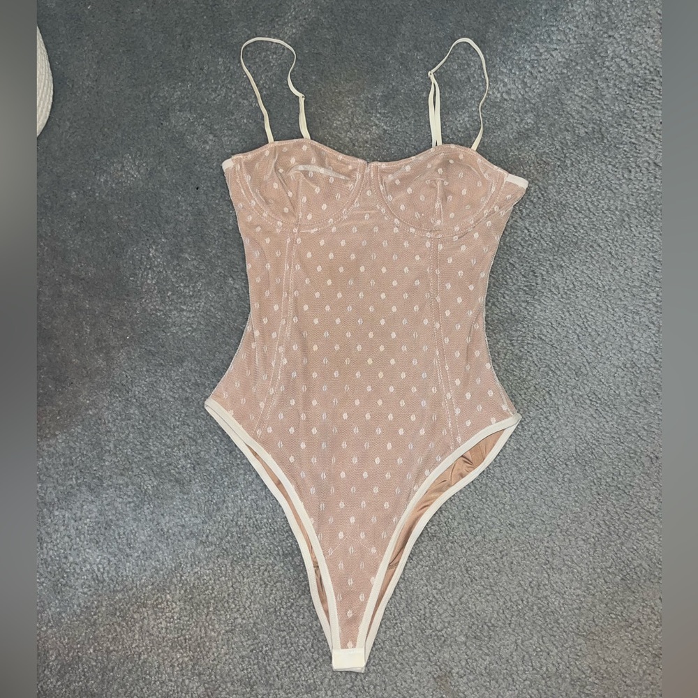 White fox Polka Dot Corset Bodysuit - Picture 2 of 5